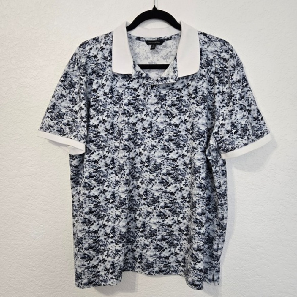 Banana Republic Floral Print Polo Shirt Mens‎ XL Short Sleeve